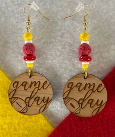 Kansas City Chiefs Team Colors “Game Day” Earrings/Super Bowl LVII Earrings Cover