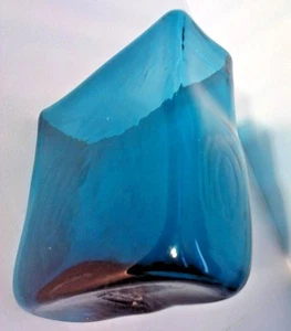 BRILLANTBLAUE MUNDGEBLASENE KUNSTGLASVASE ATEMBERAUBEND, WUNDERSCHÖN! - Bild 1 von 1