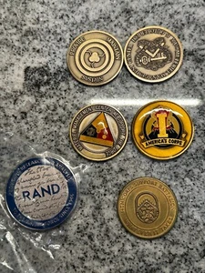 VARIOS Juego de 6 Monedas de Desafío de Bronce Militar - Ejército de EE. UU. - FUERZA AÉREA DE EE. UU. - Imagen 1 de 12