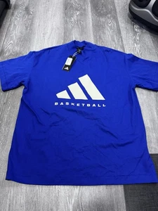 Camiseta de baloncesto Adidas One Ctn Jer T de peso pesado para hombre pequeña azul - Imagen 1 de 4