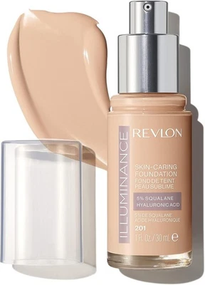 REVLON Illuminance Skin Caring Foundation CREAMY NATURAL 201 squalane hyaluronic - Image 1 of 4