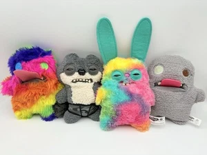Lotto peluche Fugglers coniglio laboratorio disadattati Budgies Little Uglys divertente tie dye - Foto 1 di 8