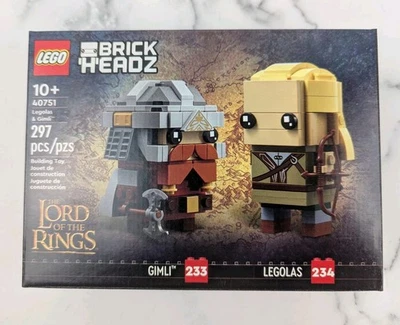 LEGO BrickHeadz 40751 Legolas & Gimli The Lord of the Rings New and Sealed - Image 1 of 4