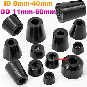 Black Rubber Feet Pads With Washers Rubber Bumpers Anti-Vibration Foot Damping - Picture 1 of 73