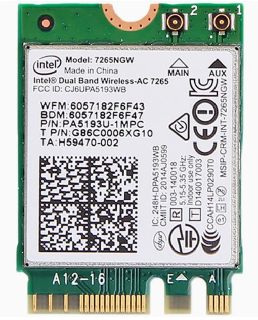 INTEL 7265AC 867mbps WIFI5 Bluetooth 4.2 Network Card - Image 1 of 1