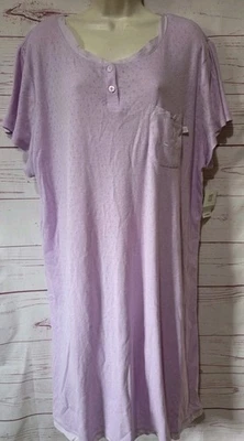 NUEVO Camisón Karen Neuburger Camisón Lilia Púrpura Manga Corta Ret $50 Foto 1 de 4