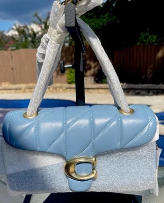 Coach Tabby 20  Shoulder / Crossbody Bag With Quilted Leather In Bluebell NWT - Image 1 of 4