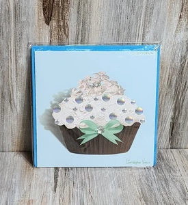 Geburtstagskarte Papyrus Christopher Vine Glitzer Perlen Cupcake Design - Bild 1 von 2