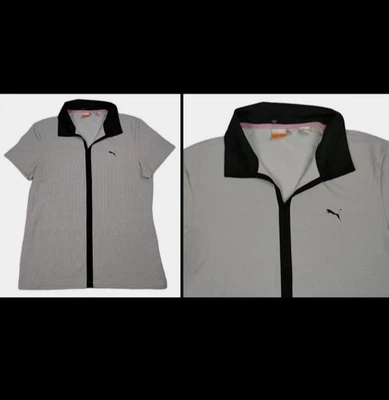 Para mujeres Puma Cuello en V Polo Grande Ojo de Pájaro Jersey Golf Tenis Camisa Atlética Foto 1 de 4