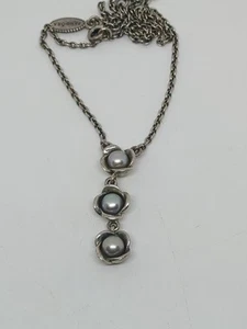 Pandora ALE Sterling Silver 925 Pearl Pendant Necklace 18" - Picture 1 of 4