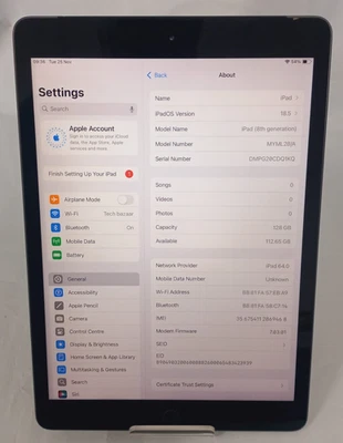 Apple iPad 8 2020  A2429 128GB  10.2 inch Wi-Fi Only  Very Good Condition - Image 1 of 3
