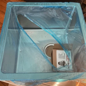 Edelstahl Bar Küchenspüle mit Sieb 18 Stärke handgefertigt quadratisch 16" Neu aus altem Lagerbestand - Bild 1 von 11