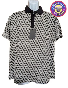MENS POLO. BLACK/GREY, SHORT SLEEVE, 4 GOLFING or CASUAL! Sz L. GEOMETRIC. Cool! - Picture 1 of 9