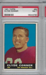 1961 Topps Football Karte #62 Clyde Conner San Francisco 49ers graded PSA 7 - Bild 1 von 2