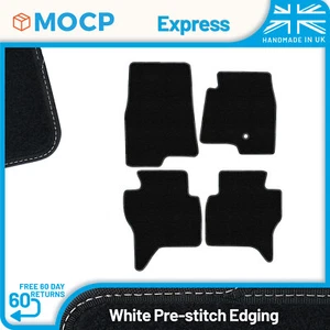 Express with White Pre-Stitch Trim Car Mats to fit Mitsubishi Shogun LWB 5DR ... - Picture 1 of 4