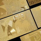 24k Gold Film Banknotes Full 7pcs Euro Set Banknote Collection Decoration Ql
