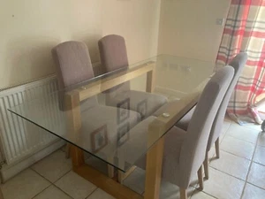 Glass top dining table and chairs (4) - Picture 1 of 2