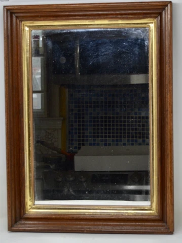 Victorian Walnut Deep Shadow Box Framed Mirror Circa 1870 Cover