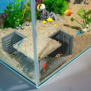 Kunststoff 3D Druck Unterirdisch Quadrat 3D Fisch Tunnel Höhle Aquarium Aquarium Dekor - Bild 1 von 9