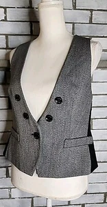 ☆ Express Women's One Button Front Dressy Career Vest Size 12 Gray Pleated Back - Picture 1 of 11