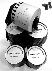 24 Rolls Labels123 Brand-Fits BROTHER DK 2205 P-Touch QL700 QL500 +2 Free Frames - Picture 1 of 4