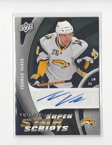2009-10 Upper Deck Trilogy Superstar Scripts #SSTV Thomas Vanek Auto - NM-MT