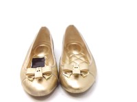 alice crackled metallic leather ballet flat