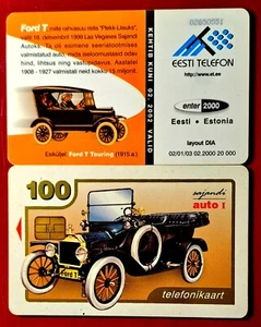 ESTONIA - Coche antiguo Ford -T -1915 y - Tarjeta telefónica de gran valor nominal - Imagen 1 de 1