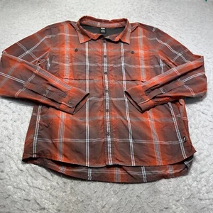 REI Co-op Sahara kariertes Langarmhemd orange Summit Roll Tab UPF30 belüftet XL - Bild 1 von 13
