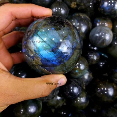 Bola de cristal de labradorita Chevron fantasma natural de 5 kg curación 40-90 mm Foto 1 de 4