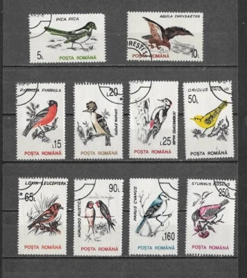 Juego de 10 estampillas canceladas de aves de Rumania 1993 (Scott's 3812-3821) W-242 Foto 1 de 2