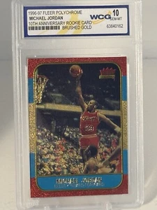 Micheal Jordan 1996-97 Fleer Polychrome Chicago Bulls Gold Refractor WCG 10 - Picture 1 of 7