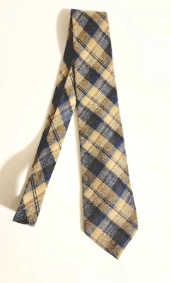 Corbata de Lana Pendleton Azul Tostado Tartán Cuadros Ajustada EE. UU., Excelente Estado Foto 1 de 4