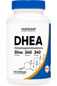 Nutricost DHEA 50mg, 240 Capsules - Gluten Free, Soy Free, Non-GMO, Supplement - Picture 1 of 5