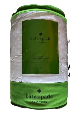Kate Spade Нью-Йорк белый вниз альтернативный одеяло в горошек TWIN XL новый - Изображение 1 из 4