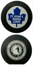 ST. JOHN'S MAPLE LEAFS AHL MADE IN SLOVAKIA OFFICIAL VEGUM HOCKEY PUCK 