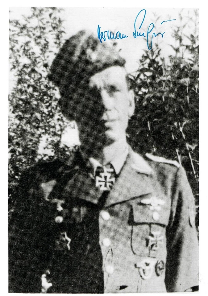 Herman Buchner Signed 8x10 Photograph (d) WWII German Ace 58 V - Image 1 of 1