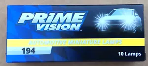 Box of 10 #194 PRIME VISION Lamp Auto Bulb Automotive Lightbulbs NEW - Picture 1 of 2