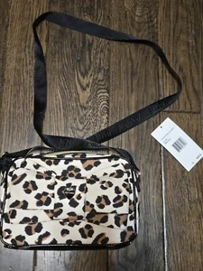 NWT! NEW! BETSEY JOHNSON Nylon Cheetah Enamel Bow LUXE LEO Crossbody Bag $68 - Picture 1 of 7
