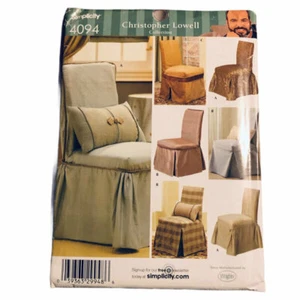 Fundas para silla con patrón de costura Simplicity 4094 colección Christopher Lowell sin cortar - Imagen 1 de 4