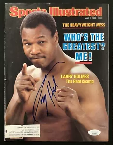 Larry Holmes Signed Sports Illustrated 7/1/85 Boxing Easton Assassin Auto JSA - Picture 1 of 5