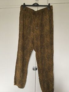 Ms Animal Print Pull On Harem Trousers Size 18