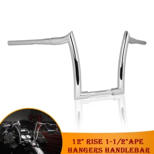 12'' Rise Ape Hanger Handlebar Fit For Harley 2013-2017Dyna Street Bob - Picture 1 of 11