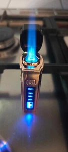 RARE TOUCH BEAM SENSOR LIGHTER FOR CIGARS CIGARETTES BLACK & GOLD $120 GIFT - Picture 1 of 6