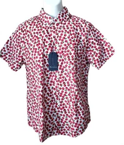 Ben Sherman Short Sleeve Shirt Cherry Pattern Stretch Men's Size Small - Picture 1 of 3