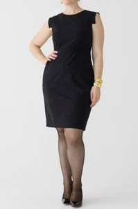 J.Crew Resume dress Italian Wool sheath black dress office 90s sz 16 - Picture 1 of 11