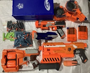 Nerf Gun Bundle 4 Guns Demolisher 2in1 Slingstrike Zombiestrike Flipfury Ammo - Picture 1 of 10