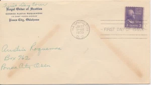 #807 3c Thomas Jefferson Royal Order of Scotties OK corner First Day cover - Picture 1 of 1