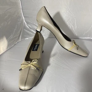 VANELi VAN ELi 7.5 S Beige Womens 2 inch heel Bow Tie Shoes - Picture 1 of 10