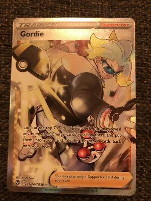 Pokemon Card Gordie TG24/TG30 Trainer Gallery Silver Tempest Full Art Pack Fresh - Image 1 of 2